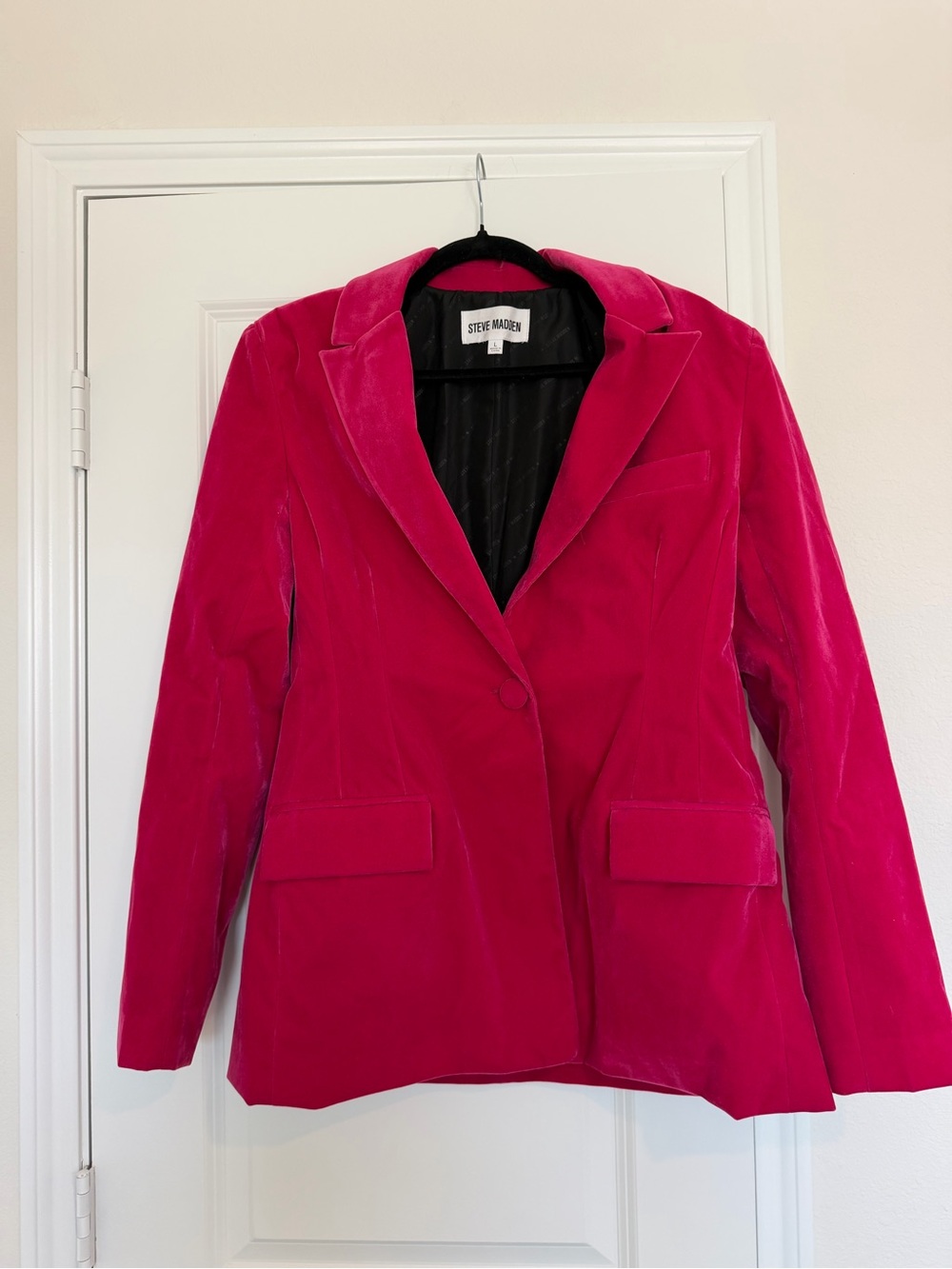 Steve Madden Hot Pink Velvet Blazer